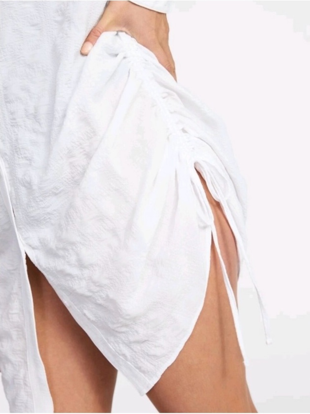 Time and Tru White Button-Front Swim Coverup - Picture 11 of 16